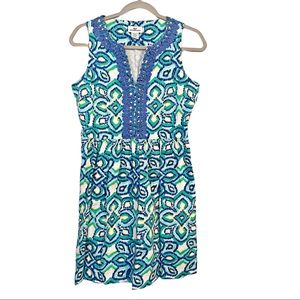 Vineyard Vines Dress Size 6 V-neck Sleeveless Lace Details Side Zip Preppy